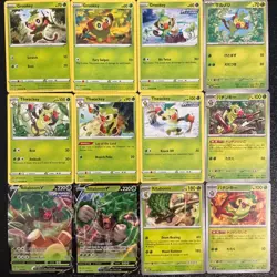 x12 Grookey thwackey Rillaboom Pokemon TCG mixed Lot Cute Unique Collection - Image 1