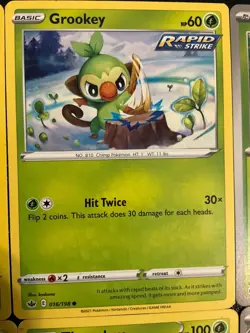 x12 Grookey thwackey Rillaboom Pokemon TCG mixed Lot Cute Unique Collection - Image 4