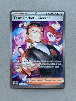 Team Rocket's Giovanni 238/182 Pokemon SV10 Destined Rivals SIR Holo - NM - Image 1