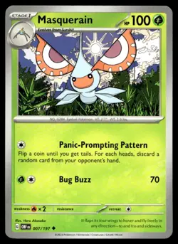 Masquerain SV03: Obsidian Flames 007/197 MP Pokemon TCG | Buy 10 Get 10 Free - Image 1
