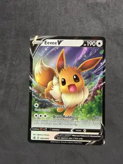 Pokemon Card - Eevee V Sword & Shield Promo SWSH065 Promo Holo Near Mint - Image 1