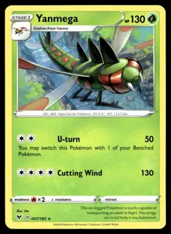 Yanmega SWSH04: Vivid Voltage 007/185 MP Pokemon TCG | Buy 10 Get 10 Free - Image 1