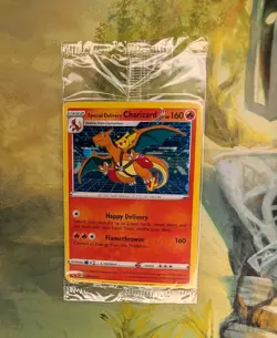 Pokemon Special Delivery Charizard SWSH075 Promo Card New Sealed Holo Rare - Image 1