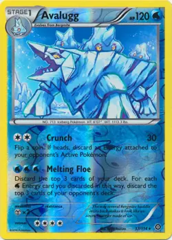 Pokemon - Avalugg - 37/114 - Rare - Reverse Holo - XY - Steam Siege - NM - Image 1