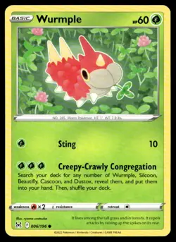 Wurmple SWSH11: Lost Origin 006/196 MP Pokemon TCG | Buy 10 Get 10 Free - Image 1