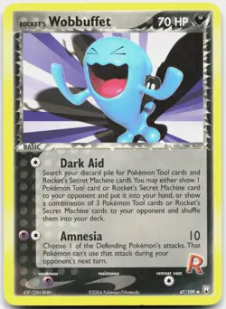 Rocket's Wobbuffet 47/109 Uncommon Team Rocket Returns Pokemon Lightly Played - Image 1