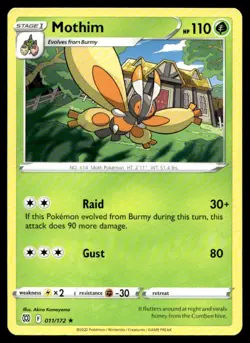 Mothim SWSH09: Brilliant Stars 011/172 MP Pokemon TCG | Buy 10 Get 10 Free - Image 1