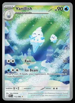 Vanillish 112/086 Holo Illustration Rare White Flare Pokemon Card - Image 1