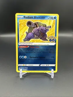 Pokemon Card TCG - Radiant Blastoise 018/078 Radiant Holo Rare - Pokemon GO NM/M - Image 1