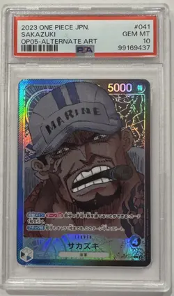 2023 ONE PIECE OP05 JAPANESE SAKAZUKI ALTERNATE ART LEADER OP05-041 PSA 10 - Image 1
