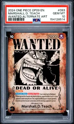 2024 One Piece OP09 EN Wanted Alternate Art #093 Marshall D Teach PSA 10💎 - Image 1