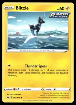 Blitzle SWSH06: Chilling Reign 050/198 MP Pokemon TCG | Buy 10 Get 10 Free - Image 1