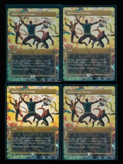 4x MTG Borderless Marvel's Spider-Man MULTIVERSAL PASSAGE Land PLAYSET 3x Foil - Image 1