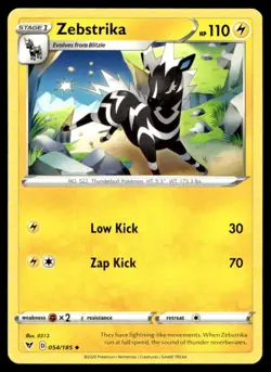 Zebstrika - (#56 Pikachu Stamped) Battle Academy 2022 054/185 MP Pokemon TCG | - Image 1