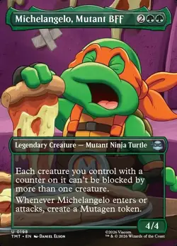 Michelangelo, Mutant BFF x1 1x FOIL Borderless TMT TMNT NM MTG - Image 1