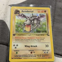 Pokemon TCG Aerodactyl Prerelease 1st Edition Holo Fossil Promo 1/62 60 HP - Image 1