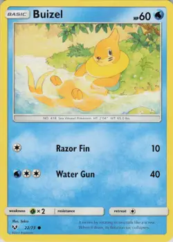 Buizel 22/73 Common Shining Legends Pokemon Near Mint - Image 1