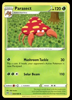 Parasect SWSH03: Darkness Ablaze 004/189 MP Pokemon TCG | Buy 10 Get 10 Free - Image 1