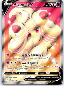 Alcremie V 064/072 Ultra Rare Shining Fates Pokemon Holo Near Mint - Image 1