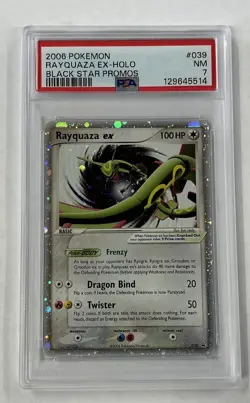 2006 POKEMON BLACK STAR PROMOS #039 RAYQUAZA EX-HOLO PSA 7 - Image 1