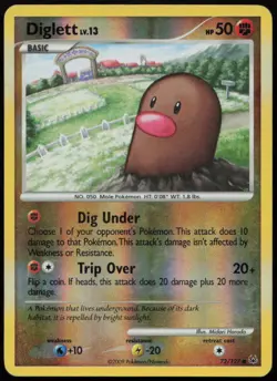 Diglett 72/127 MP Platinum Common Reverse Holo Pokemon - Image 1