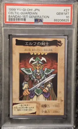 1999 YU-GI-OH! JPN BANDAI-1ST GENERATION #27 CELTIC GUARDIAN PSA 10 - Image 1