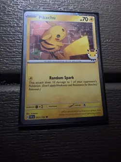 TCG Phantasmal Flames Celebrations Box Promo Card Pikachu Holo - Image 1