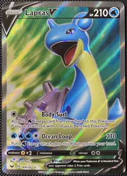 Lapras V (Full Art) 189/202 Swsh01: Sword & Shield Holo - Pokemon Card - Image 1