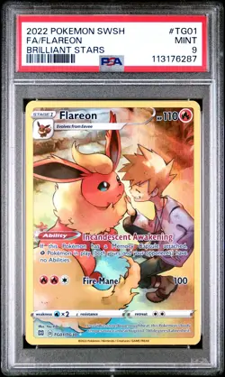 2022 Pokemon Sword & Shield Brilliant Stars #TG01 Fa/Flareon PSA 9 250001 - Image 1