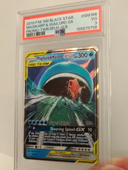 Pokemon TCG - Black Star Promo Magikarp & Wailord GX SM166 - PSA 3 - Image 1