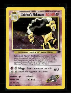 Pokemon 2000 Gym Challenge Sabrina's Alakazam #16/132 - Image 1