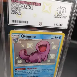 2019 POKEMON SUN & MOON HIDDEN FATES #SV10 QUAGSIRE-HOLO ACE 10 - POP 15!! - Image 3