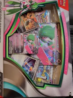 Pokemon TCG Iron Valiant ex Box Factory Sealed Display with 4 Booster Packs - Image 1