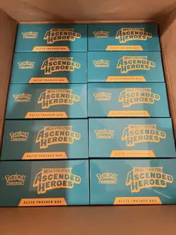 Pokemon Mega Evolution Ascended Heroes ETB Case 10 SEALED ETBS (Opened case) - Image 1