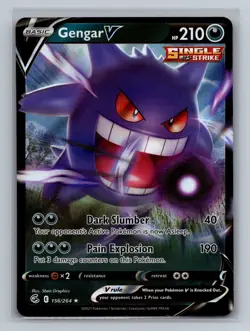 Gengar V 156/264 Pokemon TCG Ultra Rare SWSH08: Fusion Strike Near Mint - Image 1