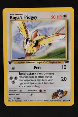 Koga's Pidgey 1st Edition 80/132 LP+ Gym Challenge Regular Common Pokemon TCG - Image 1