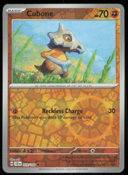 Pokemon Stellar Crown Reverse Holo Cubone 072/142 NM - Image 1
