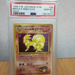 1998 Pokemon Brock’s Ninetales #38 Japanese Leaders’ Stadium PSA 10 - Image 2