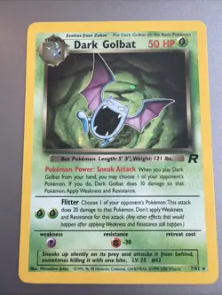 Dark Golbat - 7/82 - Team Rocket - Pokemon - Holo Rare - Vintage - 2000 - WOTC - Image 1
