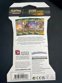 Nintendo Pokemon TCG Sword & Shield Evolving Skies hanger blister Booster Pack 820650808777 - Image 2