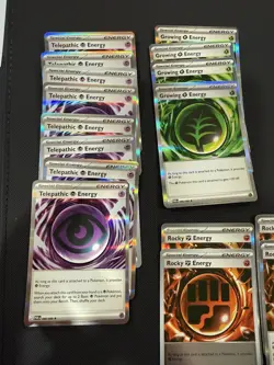 Pokemon Perfect Order Special Energy Lot: Telepathic Growing, Rocky Energy NM - Image 1