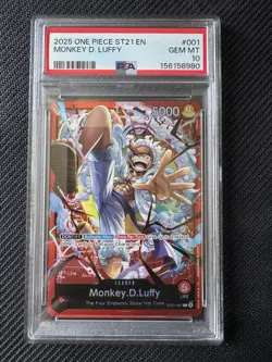 2025 One Piece Starter Deck Leader ST21-001 #001 Monkey D Luffy PSA 10 Gem Mint - Image 1