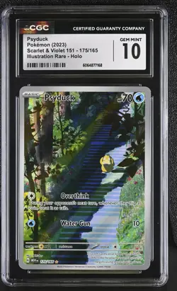CGC 10 GEM MINT Psyduck Scarlet & Violet 151 175/165 Illustration Rare Pokemon - Image 1