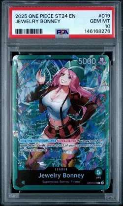 2025 One Piece Starter Deck ST24 OP07-019 Jewelry Bonney Leader PSA 10 Gem Mint - Image 1