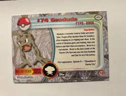 Pokemon Card Topps Chrome Holo Textured Foil Geodude #74 - Image 2