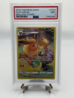2022 Pokemon Brilliant Stars Full Art Flareon TG01/TG30 PSA 9 - Image 1