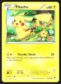 Pokemon Pikachu 27/111 Furious Fists 2014 Regular Pokemon Card - Image 1