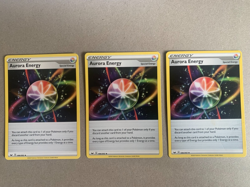 Pokemon 2020 AURORA ENERGY 3-card lot 186/202 Sw&Sh Special Energy Uncommon LP - Image 1