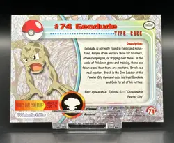 1999 Topps Pokemon TV GEODUDE #74 Holo Foil Mint “Rays” - Image 2