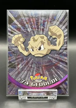 1999 Topps Pokemon TV GEODUDE #74 Holo Foil Mint “Rays” - Image 3